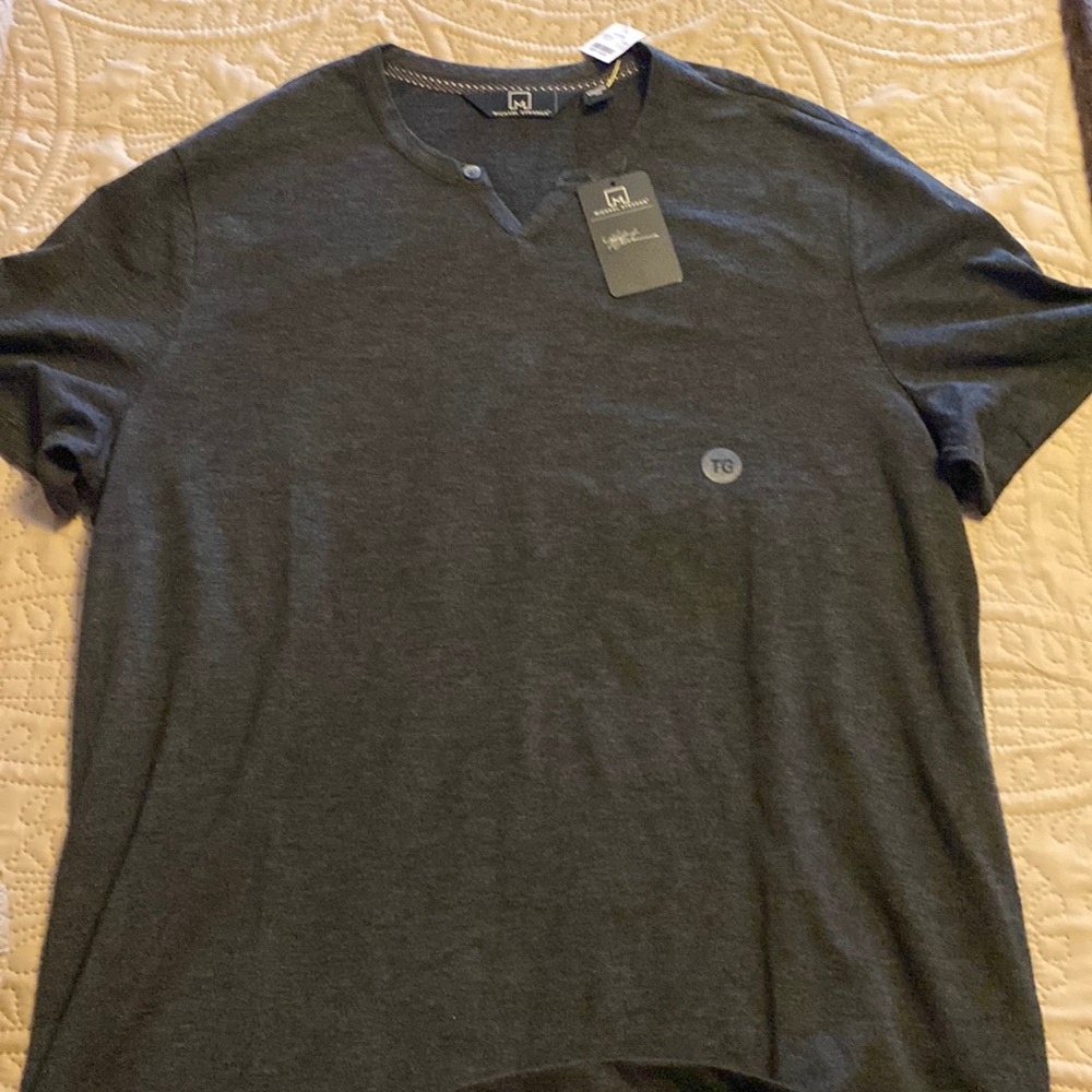 Michael Straman round neck button sweater (NWT)